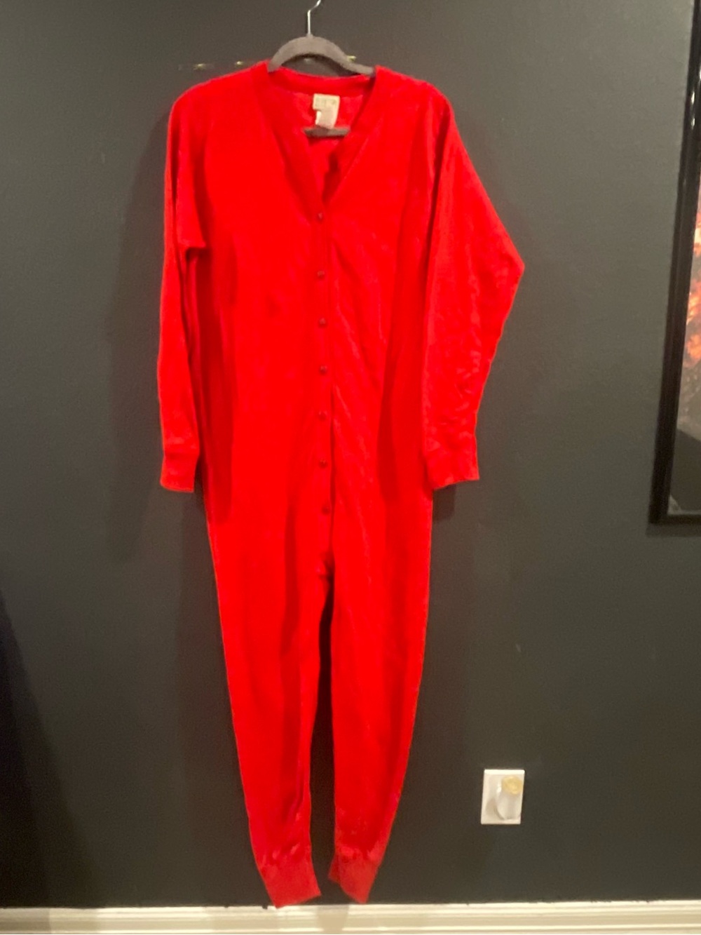 Vtg L.L. Bean Women’s Misses L Red 2-Layer Wool Blend Union Suit Long Johns